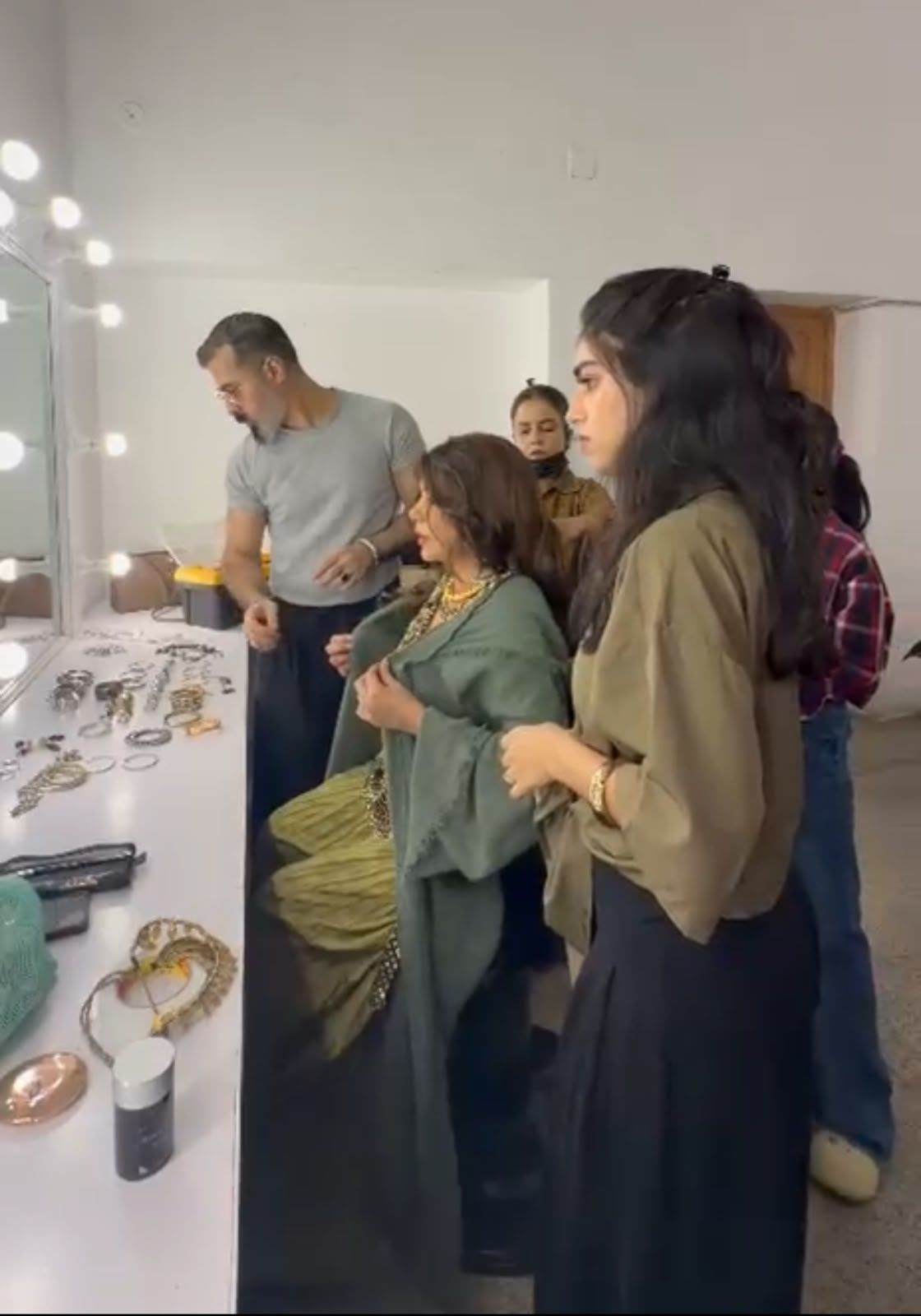 Styling team selecting jewellery before a shoot